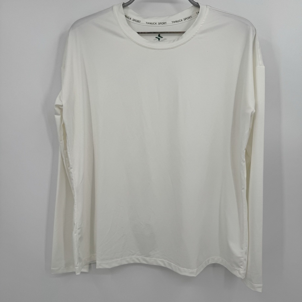 Tuckernuck Sport White Long Sleeve Performance Jersey Ryan Boyfriend Tee S